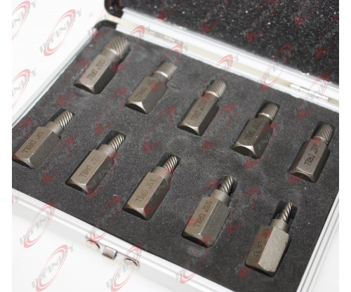 10 Pc 1/8" to 13/32" Screw Extractor Set Multi-Spline Remove Broken Studs Pipes